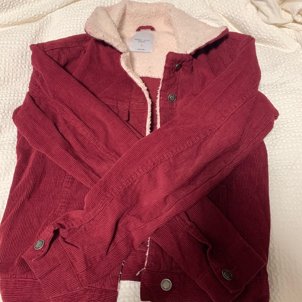 Crimson trucker jacket